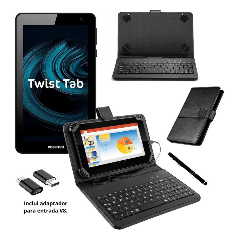 Tablet Positivo Twst+ Com Capa Teclado Gboard + Caneta Touch